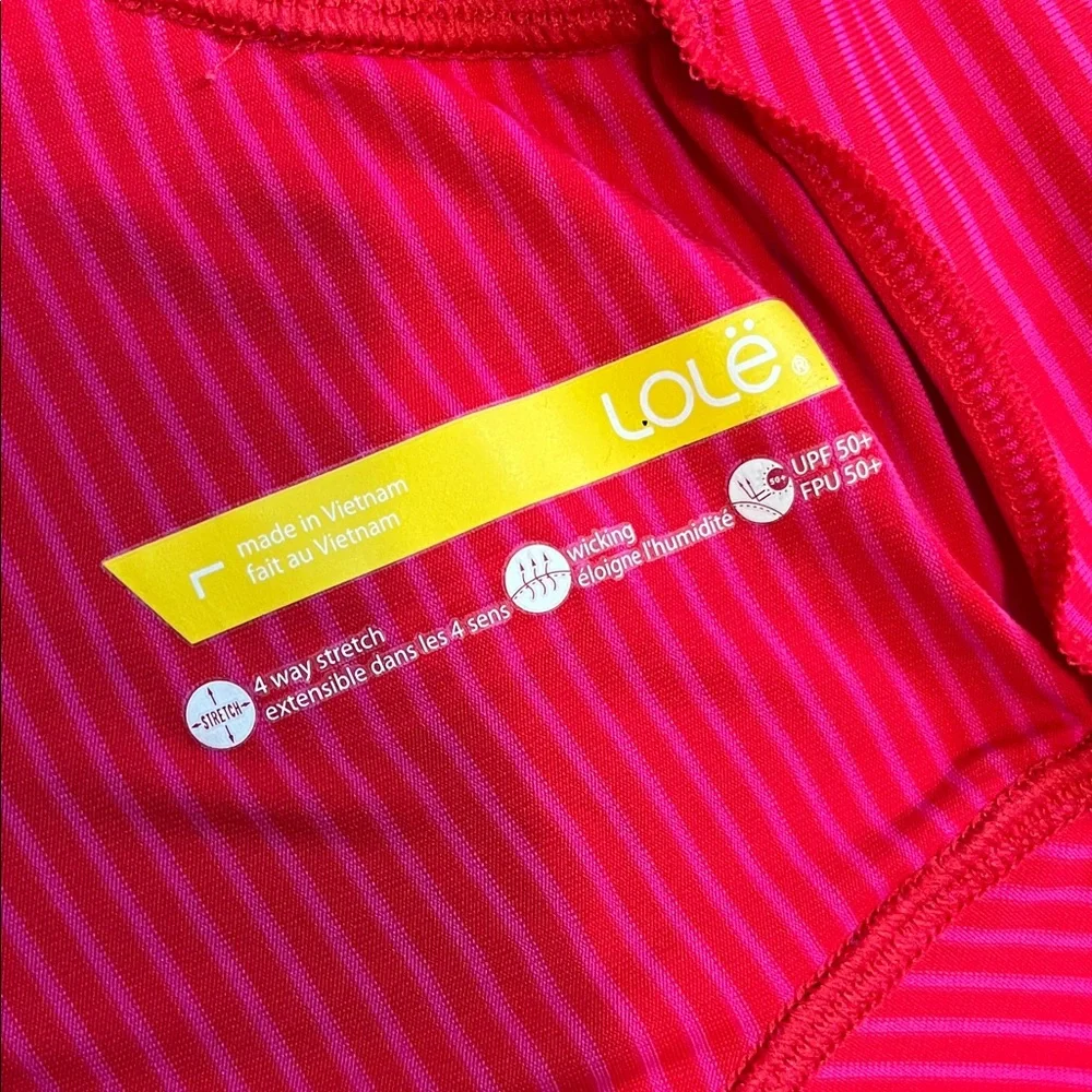 Lole Vibrant Pink Women's Athletic Zip Up Jacket Side pocket UPF 50 Size Large - Picture 3 of 11